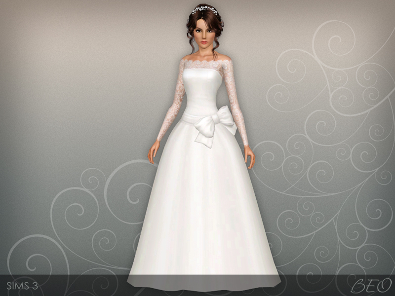 Wedding dress 45 for The Sims 3